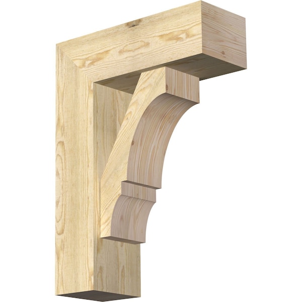 Ekena Millwork Balboa Block Rough Sawn Bracket w/ Offset Brace, Douglas Fir, 8"W x 22"D x 30"H BKT0806X22X30BOA05RDF - main